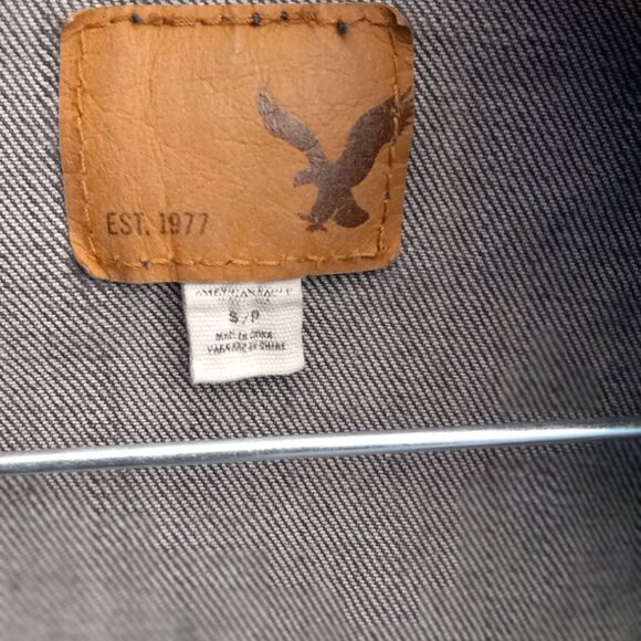 American Eagle Ladies Hoodie Sweat Jeans Jacket in Slack (S) - Picture 11 of 15